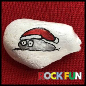 Christmas rock painting idea