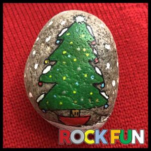 Christmas rock painting idea