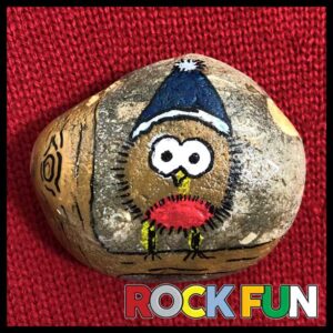 Christmas rock painting idea