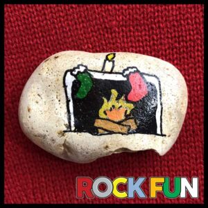 Christmas rock painting idea