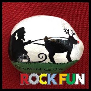 Christmas rock painting idea