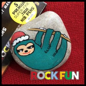 Christmas rock painting idea