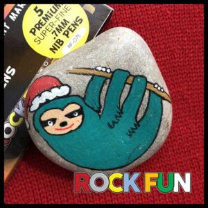 Christmas rock painting idea